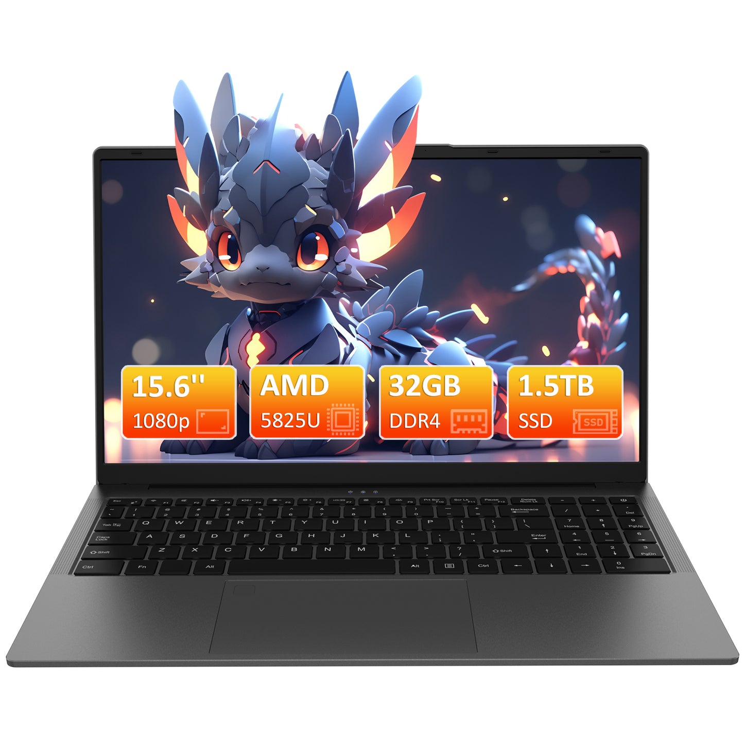 Pryloxen T1568 15.6" Laptop - AMD Ryzen™ 7 5825U, 32GB+1.5TB,Grey