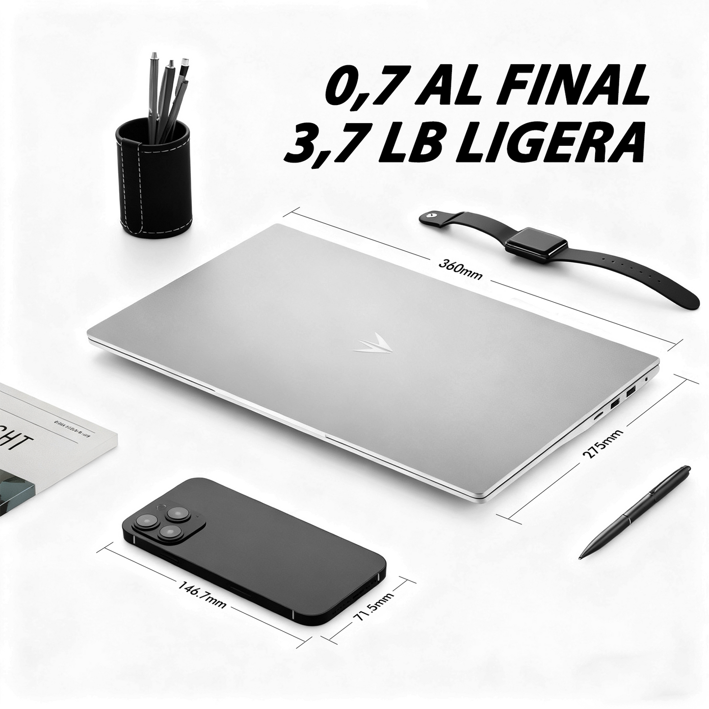 Ordenador portátil |Portátiles 15,6" Full HD | PC Ultra Delgado | Procesador 3050e Dual Core | 16 GB RAM | SSD 512 GB Ultra Rápido | Teclado Retroiluminado | Ideal para Oficina/Estudios | Plata