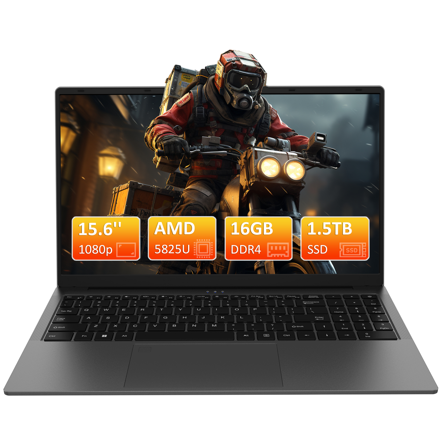 Pryloxen T1568 15.6" Laptop - AMD Ryzen™ 7 5825U, 16GB+1.5TB,Grey