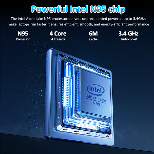 Pryloxen T152A 15.6" Laptop - Intel Alder N95 CPU, 16GB+512GB,Silver