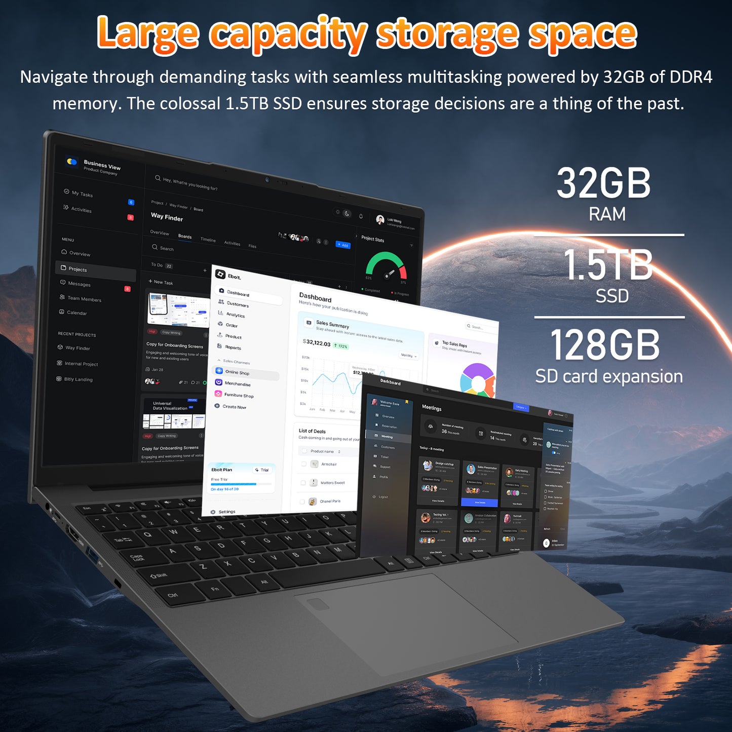 Pryloxen T1568 15.6" Laptop - AMD Ryzen™ 7 5825U, 32GB+1.5TB,Grey