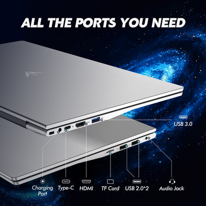 pryloxen 15.6" FHD Laptop Computer, 3050E Processor, 16GB RAM 1TB SSD, WiFi 5 Bluetooth 5.0, USB 3.0/2.0 & Type-C Ports, HDMI, Full-Size Backlit Keyboard, Fingerprint Unlock, Privacy Camera, Win11 Pro, Silver Laptops Notebook for Home Office Study