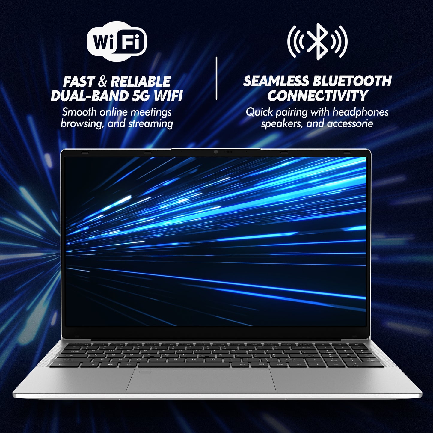 pryloxen 15.6" FHD Laptop Computer, 3050E Processor, 16GB RAM 1TB SSD, WiFi 5 Bluetooth 5.0, USB 3.0/2.0 & Type-C Ports, HDMI, Full-Size Backlit Keyboard, Fingerprint Unlock, Privacy Camera, Win11 Pro, Silver Laptops Notebook for Home Office Study