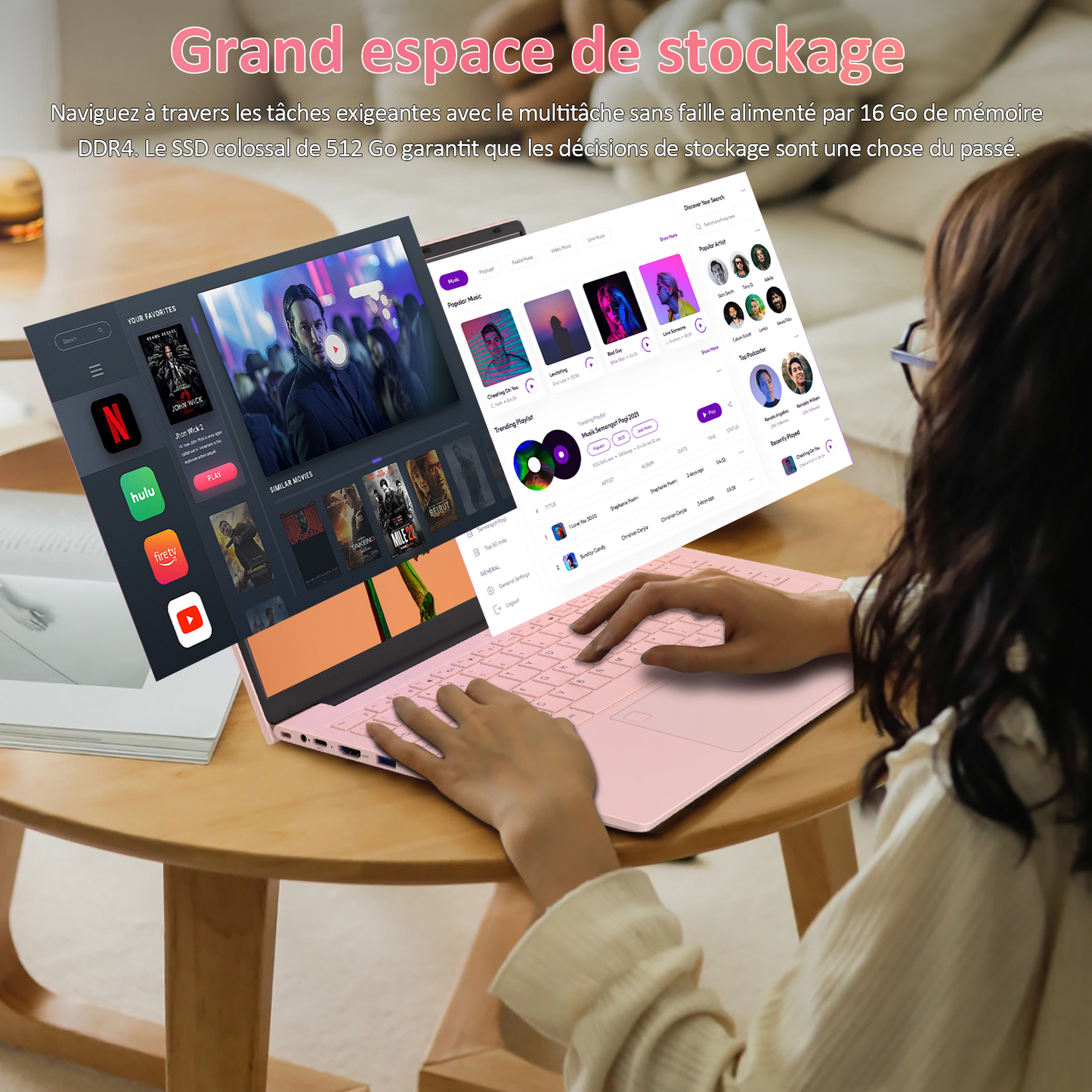 Pryloxen Ordinateur Portable 15,6" Full HD | PC Ultra-Fin | Processeur 3050e Dual Core | 16 Go RAM | SSD 512 Go Ultra-Rapide | Clavier Rétroéclairé | Idéal Bureautique/Études