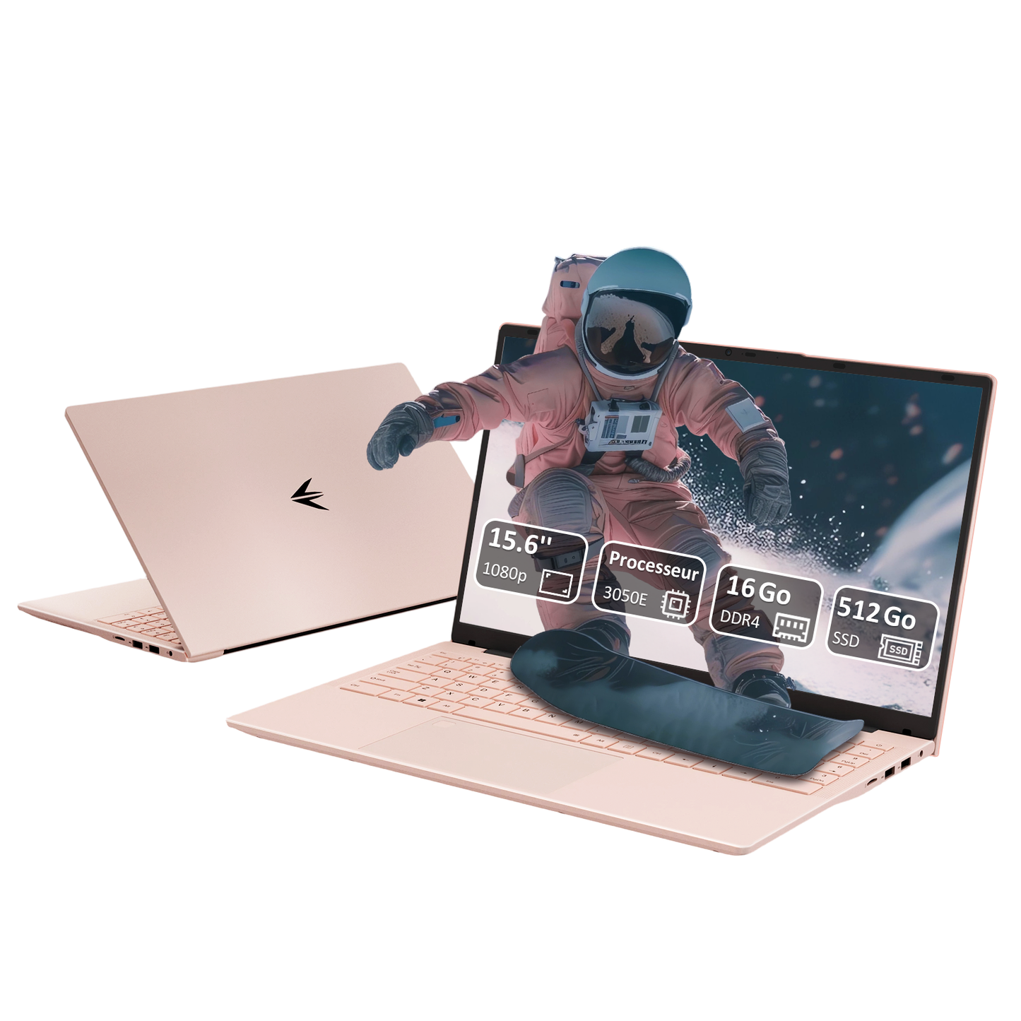 Pryloxen Ordinateur Portable 15,6" Full HD | PC Ultra-Fin | Processeur 3050e Dual Core | 16 Go RAM | SSD 512 Go Ultra-Rapide | Clavier Rétroéclairé | Idéal Bureautique/Études
