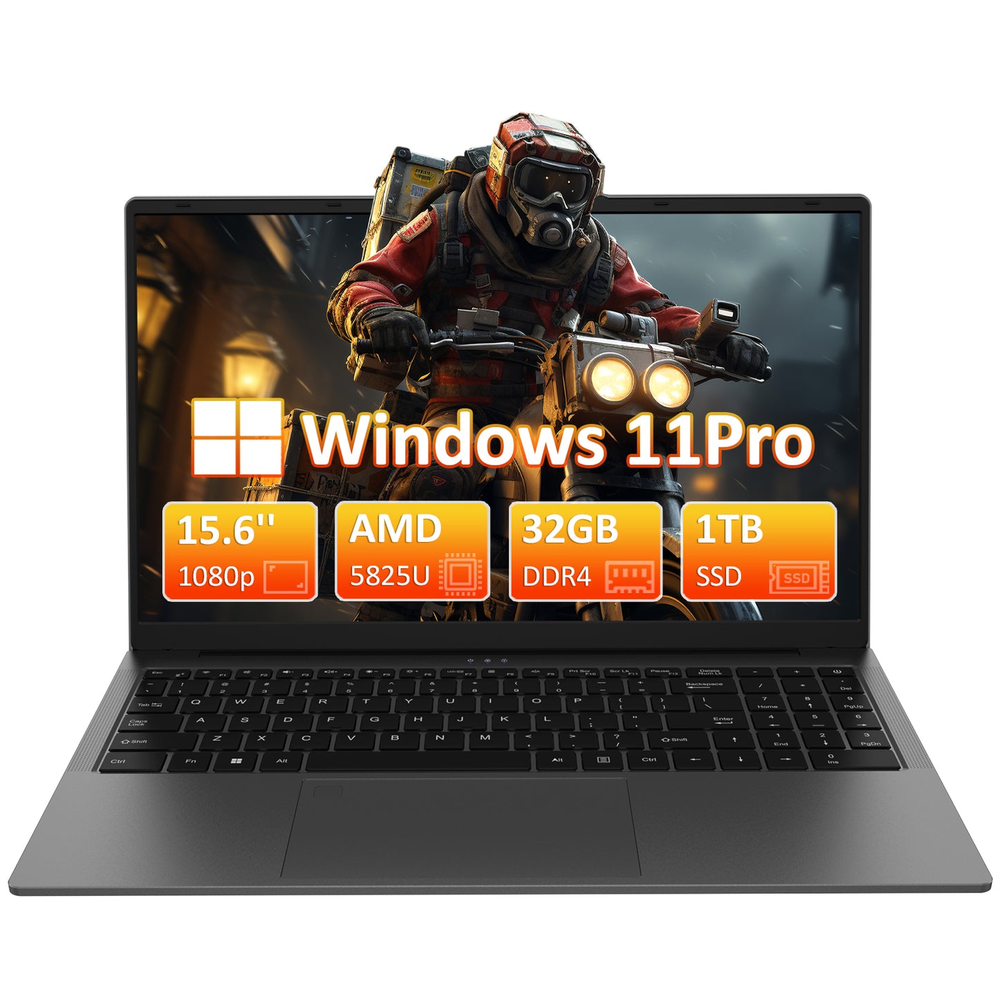 Pryloxen T1568 15.6" Laptop - AMD Ryzen™ 7 5825U, 32GB+1TB,Grey