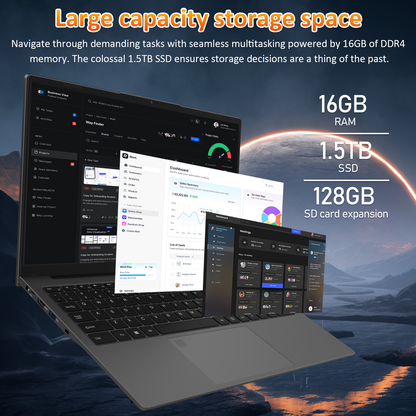 Pryloxen T1568 15.6" Laptop - AMD Ryzen™ 7 5825U, 16GB+1.5TB,Grey