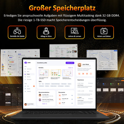 pryloxen 16 Zoll Laptop,Hexa-core 7430U Prozessor(Bis zu 4.3GHz),32 GB DDR4 RAM 1TB SSD,16 Zoll Full HD Display with Kameraverschluss,USB Typ C,USBx3,HDMI,Micro SD Card Slot,Student Notebook