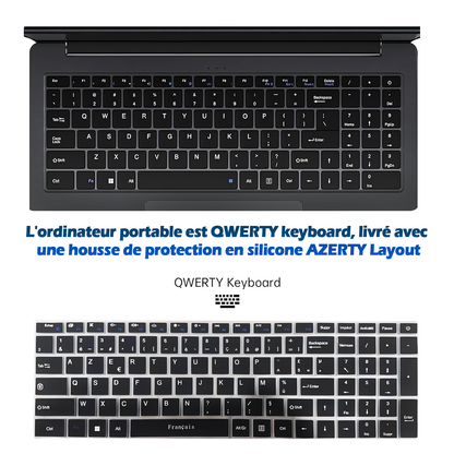 Ordinateur Portable 16 Pouces avec Processeur Ryzen 5 3500U, 16 Go RAM, 512 Go SSD, Écran IPS 1920x1200, WiFi 6, Bluetooth 5.3, 5000mAH 57.75Wh