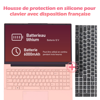Pryloxen Ordinateur Portable 15,6" Full HD | PC Ultra-Fin | Processeur 3050e Dual Core | 16 Go RAM | SSD 512 Go Ultra-Rapide | Clavier Rétroéclairé | Idéal Bureautique/Études