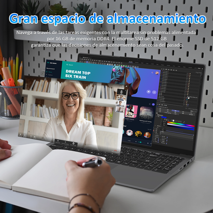 Ordenador portátil |Portátiles 15,6" Full HD | PC Ultra Delgado | Procesador 3050e Dual Core | 16 GB RAM | SSD 512 GB Ultra Rápido | Teclado Retroiluminado | Ideal para Oficina/Estudios | Plata