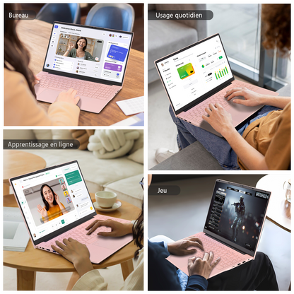 Pryloxen Ordinateur Portable 15,6" Full HD | PC Ultra-Fin | Processeur 3050e Dual Core | 16 Go RAM | SSD 512 Go Ultra-Rapide | Clavier Rétroéclairé | Idéal Bureautique/Études