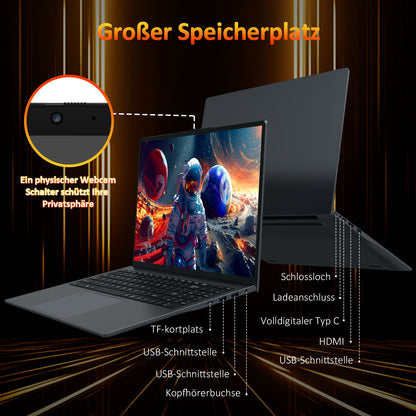 pryloxen 16 Zoll Laptop,Hexa-core 7430U Prozessor(Bis zu 4.3GHz),32 GB DDR4 RAM 1TB SSD,16 Zoll Full HD Display with Kameraverschluss,USB Typ C,USBx3,HDMI,Micro SD Card Slot,Student Notebook
