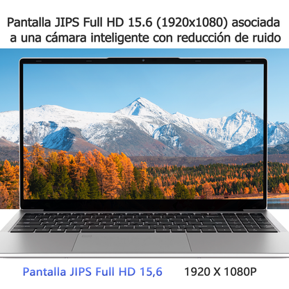 Ordenador portátil |Portátiles 15,6" Full HD | PC Ultra Delgado | Procesador 3050e Dual Core | 16 GB RAM | SSD 512 GB Ultra Rápido | Teclado Retroiluminado | Ideal para Oficina/Estudios | Plata