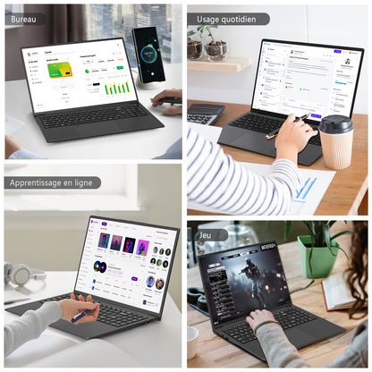 Ordinateur Portable 16 Pouces avec Processeur Ryzen 5 3500U, 16 Go RAM, 512 Go SSD, Écran IPS 1920x1200, WiFi 6, Bluetooth 5.3, 5000mAH 57.75Wh