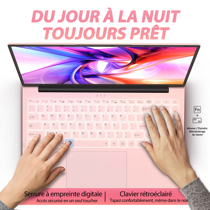 Pryloxen Ordinateur Portable 15,6" Full HD | PC Ultra-Fin | Processeur 3050e Dual Core | 16 Go RAM | SSD 512 Go Ultra-Rapide | Clavier Rétroéclairé | Idéal Bureautique/Études