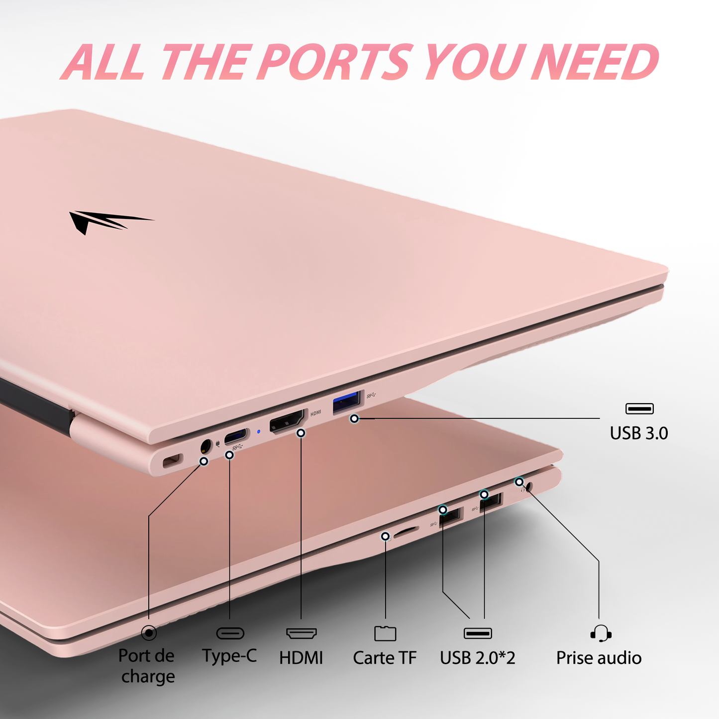 Pryloxen Ordinateur Portable 15,6" Full HD | PC Ultra-Fin | Processeur 3050e Dual Core | 16 Go RAM | SSD 512 Go Ultra-Rapide | Clavier Rétroéclairé | Idéal Bureautique/Études