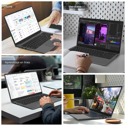 Ordenador portátil |Portátiles 15,6" Full HD | PC Ultra Delgado | Procesador 3050e Dual Core | 16 GB RAM | SSD 512 GB Ultra Rápido | Teclado Retroiluminado | Ideal para Oficina/Estudios | Plata
