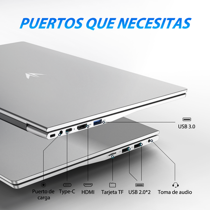 Ordenador portátil |Portátiles 15,6" Full HD | PC Ultra Delgado | Procesador 3050e Dual Core | 16 GB RAM | SSD 512 GB Ultra Rápido | Teclado Retroiluminado | Ideal para Oficina/Estudios | Plata