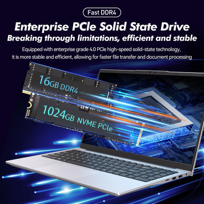 Pryloxen 15.6″ FHD Laptop Computer, 3050E Processor, 16GB RAM 1TB SSD, Dual-Band 5G WiFi Bluetooth 5.0, USB-C Full Port, Backlit Keyboard, Privacy Webcam, Win11 Pro, Silver Laptop for Study & Business