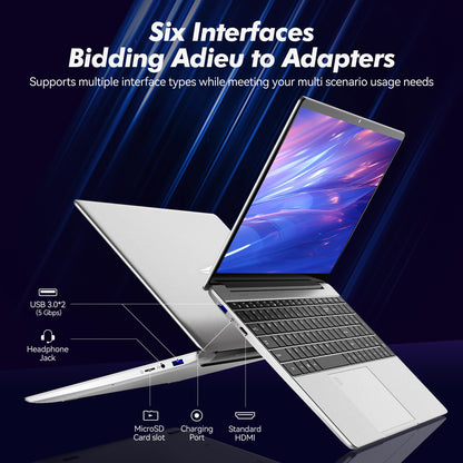 pryloxen 15.6" Laptop, 16GB RAM, 1TB NVMe SSD, 4C4T N95 (1.7- 3.4GHz), Fingerprint Login, FHD Display, Backlit Keyboard, Big battery, Win 11 Pro, T152A – for Students, Business and Home Users, Silver